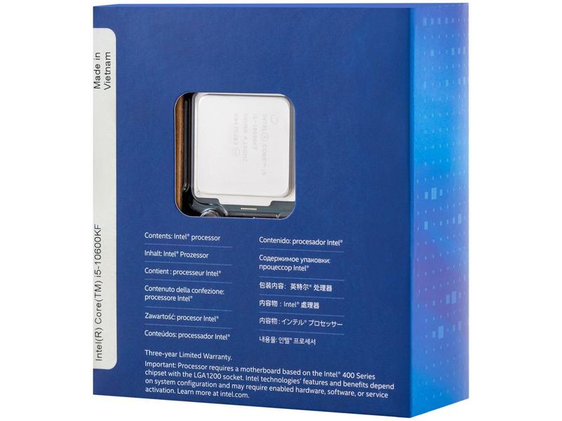 CPU Intel Core i5-10600KF CPU Processador Intel Core i5-10600KF 4.10GHz - 4.8Ghz Turbo 12MB